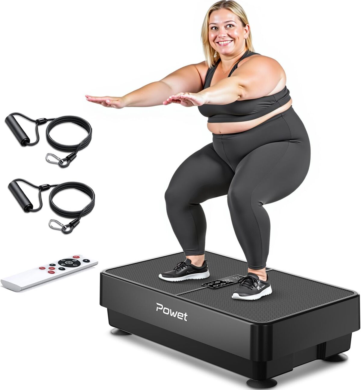 Test de la plate-forme vibrante de fitness noire