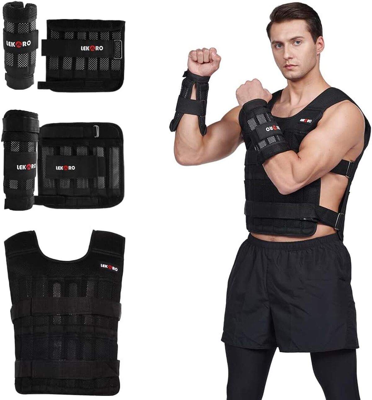 Test de l'ensemble gilet lesté réglable pour musculation