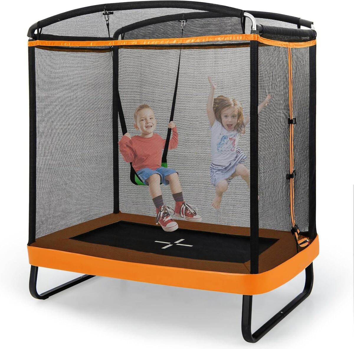 Test du trampoline enfant Goplus avec balançoire et sécurité