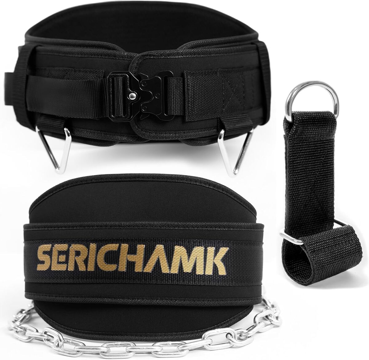 Test de la ceinture de musculation avec chaîne acier 117 cm