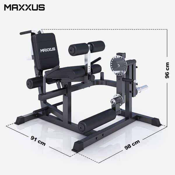 MAXXUS Machine Musculation Pro - Multifonction, Leg Curl, Developper Coucher, Positions Réglables, Pieds Antidérapants, Charge Max 100kg - Appareil Musculation, Fitness Materiel, Sport, Home Gym