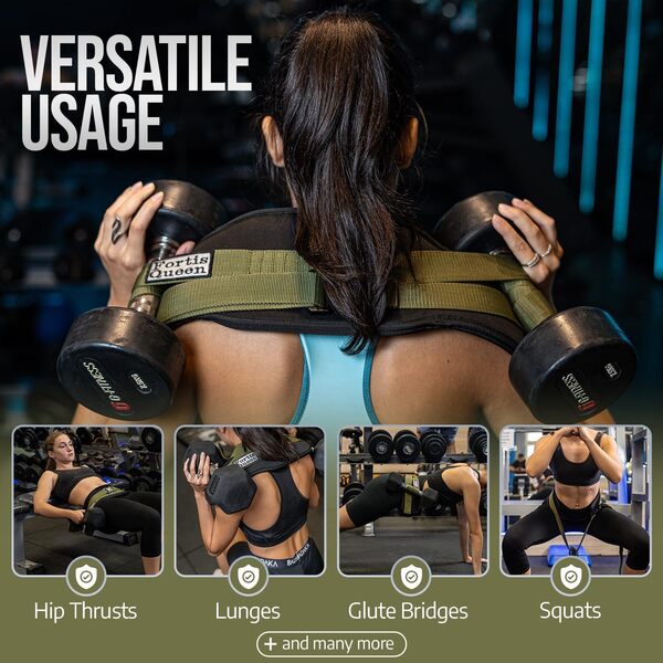 Ceinture de poussée de hanche pour femme – Ceinture de renforcement des fesses, ceinture de renforcement des hanches, ceinture de poussée antidérapante polyvalente pour poids comme kettlebells ou