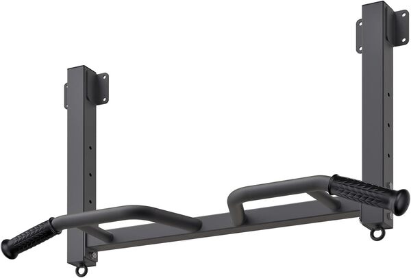 Kipika multifonctionnel Joist Mounted Pull Up Bar, 4 niveaux de réglage de la hauteur, poignée multi-angle, Chin Up Bar Joist Mount, Home Gym Workout musculation équipement