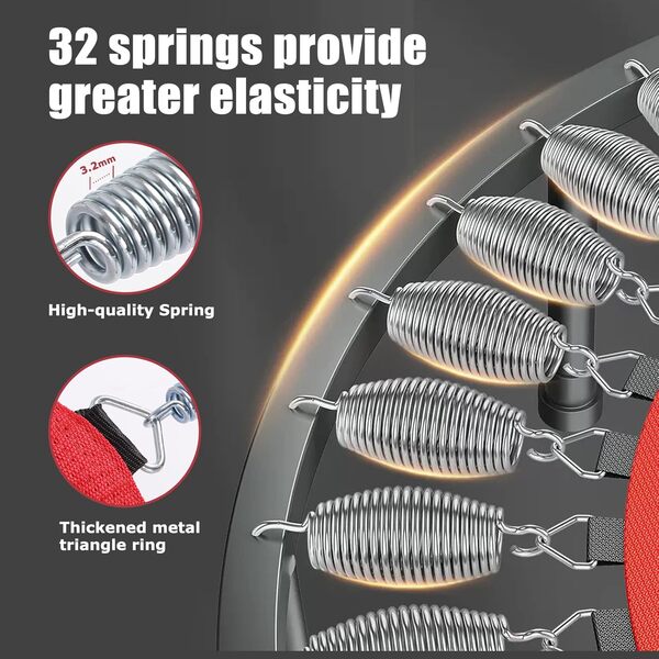 Rebounder Trampoline pour Adultes, Mini Trampoline de 101,6 cm, Trampoline d'exercice élastique pour Adultes – Rose/Vert