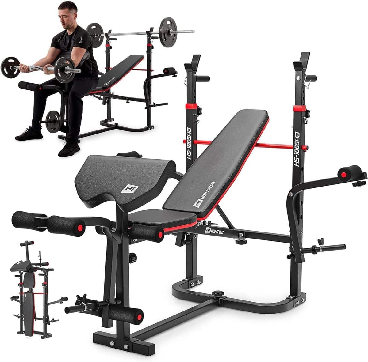 Test du banc de musculation Hop-Sport HS-1065 : pliable et multifonction