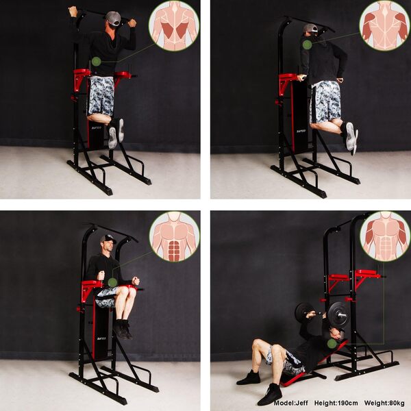 CCLIFE Banc de Musculation Multifonction Chaise Romaine Musculation Station Musculation Multifonction- Banc muscu, Station dips - Station Fitness Multifunction