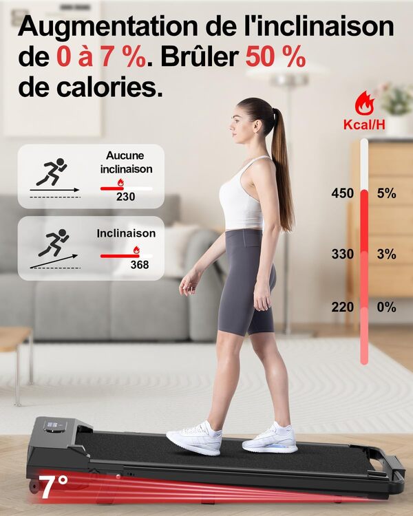 Tapis Roulant électrique Pliant 2 en 1,Walking Pad 10 km/h,3.0HP,Tapis de Course Extra Large 43cm,avec télécommande et écran LCD Cadre renforcé et Poids Maximum de 245 LB for Home Office (Noir)