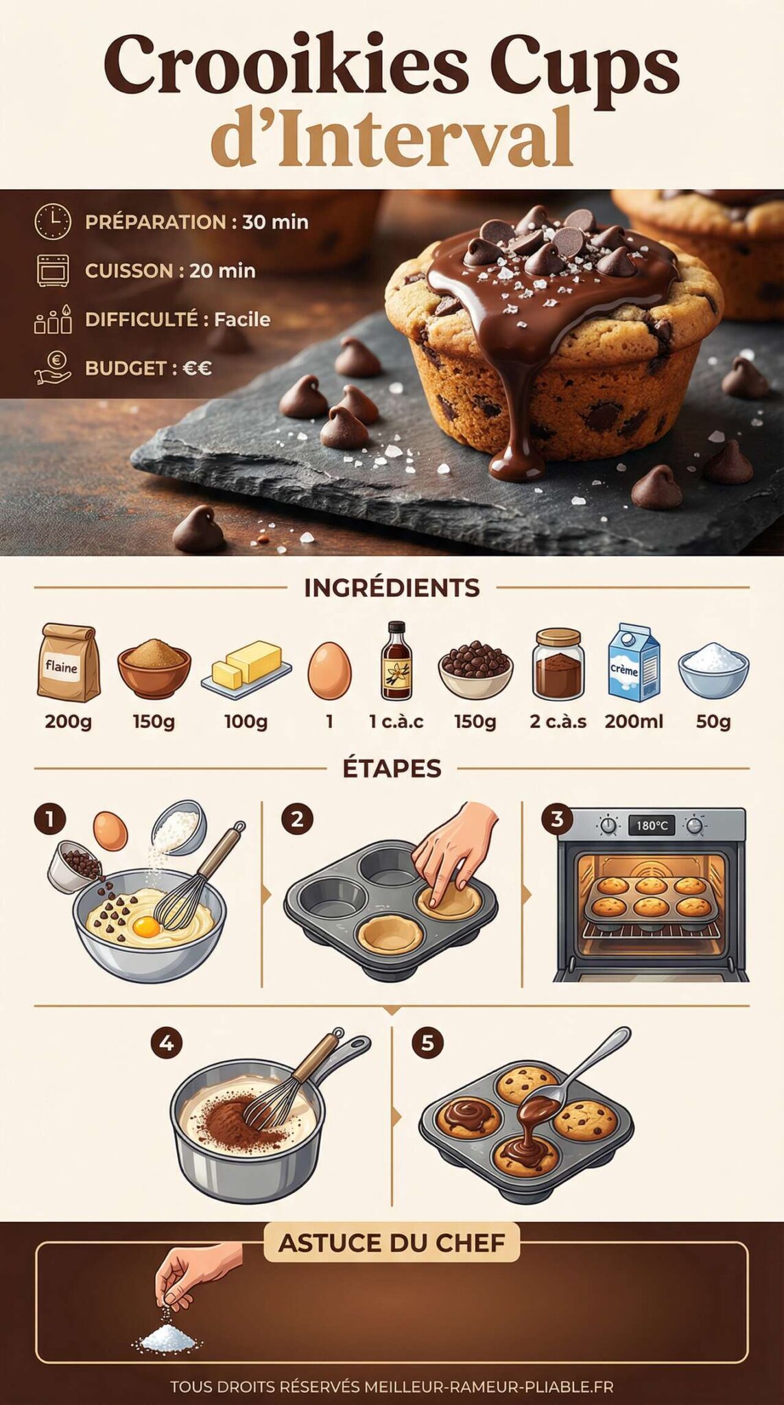 Fiche recette Découvrez les Délicieuses Croookies Cups d'Interval Fiche recette Découvrez les Délicieuses Croookies Cups d'Interval