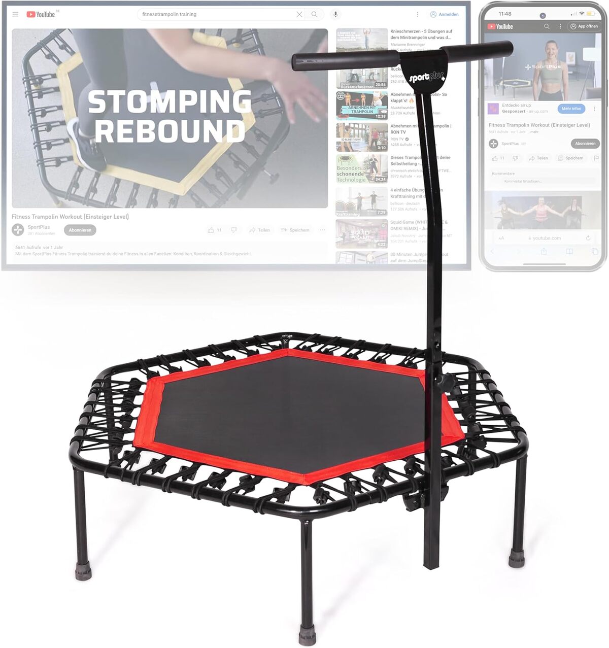 Test du trampoline Sportplus : fitness intérieur ultra dynamique
