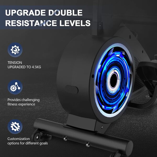 Rameur d'appartement Pliable avec écran LCD, Rameur Magnétique pour Gym à Domicile, Gain de Place, Adapté à L'entraînement du Corps Entier