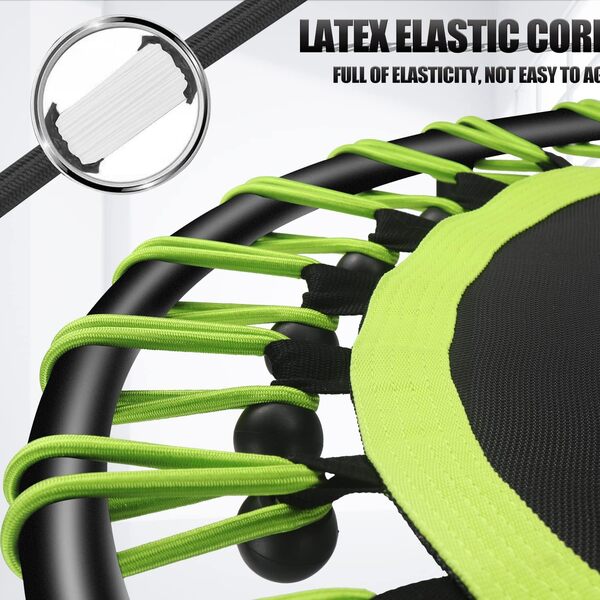 Newan Mini Trampoline de Fitness Silencieux de 12,2 à 122,9 m avec Rebond élastique pour entraînement Cardio, entraînement pour Adultes, Limite maximale de 150 kg