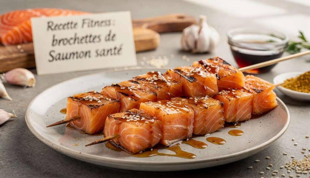 Recette Fitness : brochettes de Saumon santé