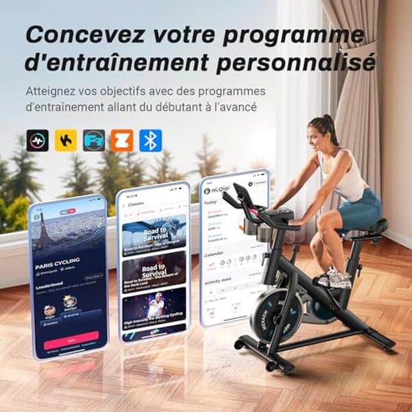Découvrez le vélo d'appartement Merach : alliez fitness et confort grâce à un modèle silencieux idéal pour vos séances à domicile.