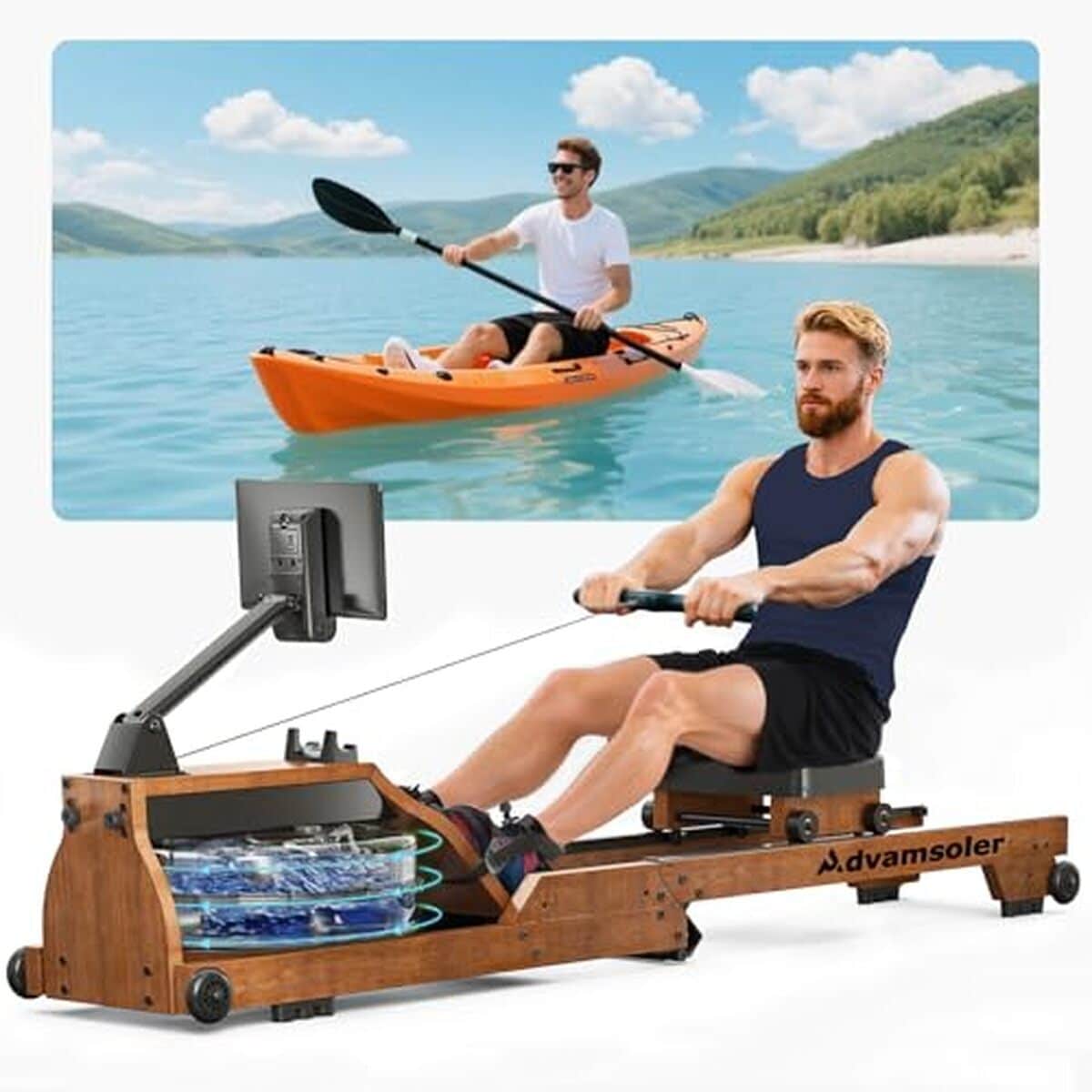 Test du rameur en bois pliable Advamsoler : immersion garantie