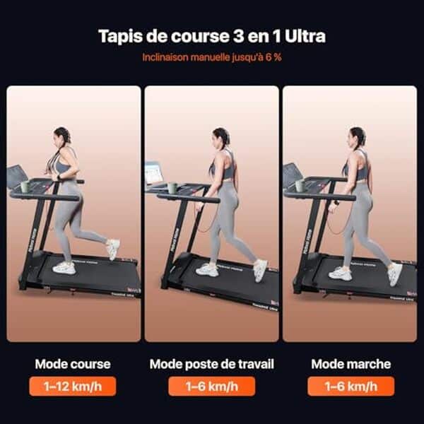 Découvrez les performances du tapis Mobvoi Ultra 3 en 1 : inclinaison ajustée, innovant et efficace pour vos séances de sport à domicile.