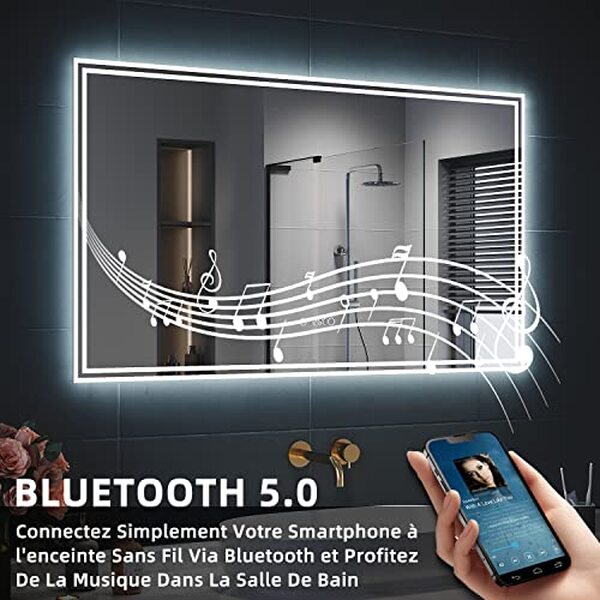 Découvrez notre test détaillé du miroir LED anti-buée sirhona 120x70cm avec éclairage et bluetooth intégrés. Caractéristiques, performances et avis d'experts. 