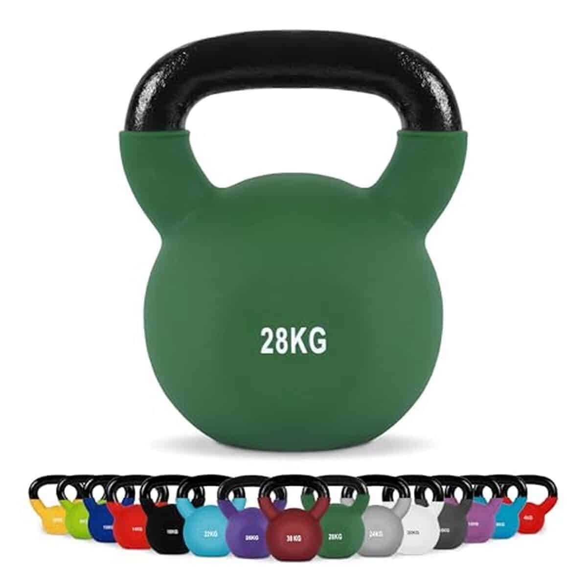 Test de la kettlebell professionnelle en néoprène 28 kg d'olivgrün