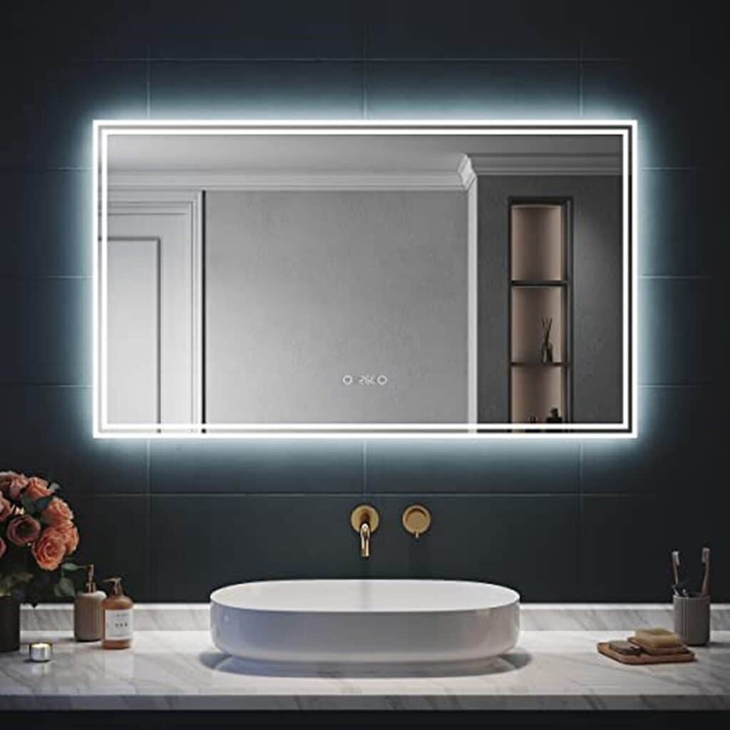 Test sirhona miroir led anti-buée 120x70cm : éclairage et bluetooth intégrés