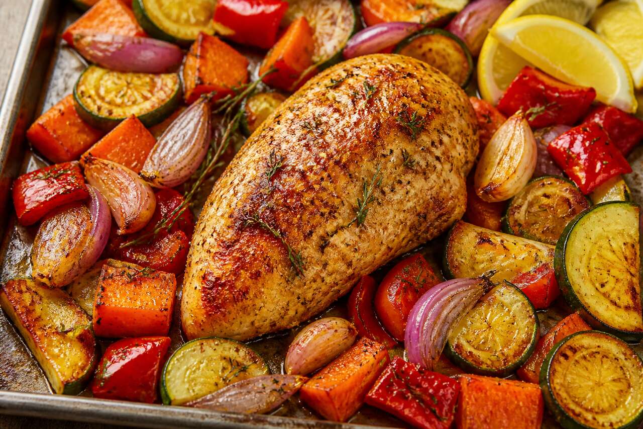 Poulet rôti aux légumes : recette fitness équilibrée