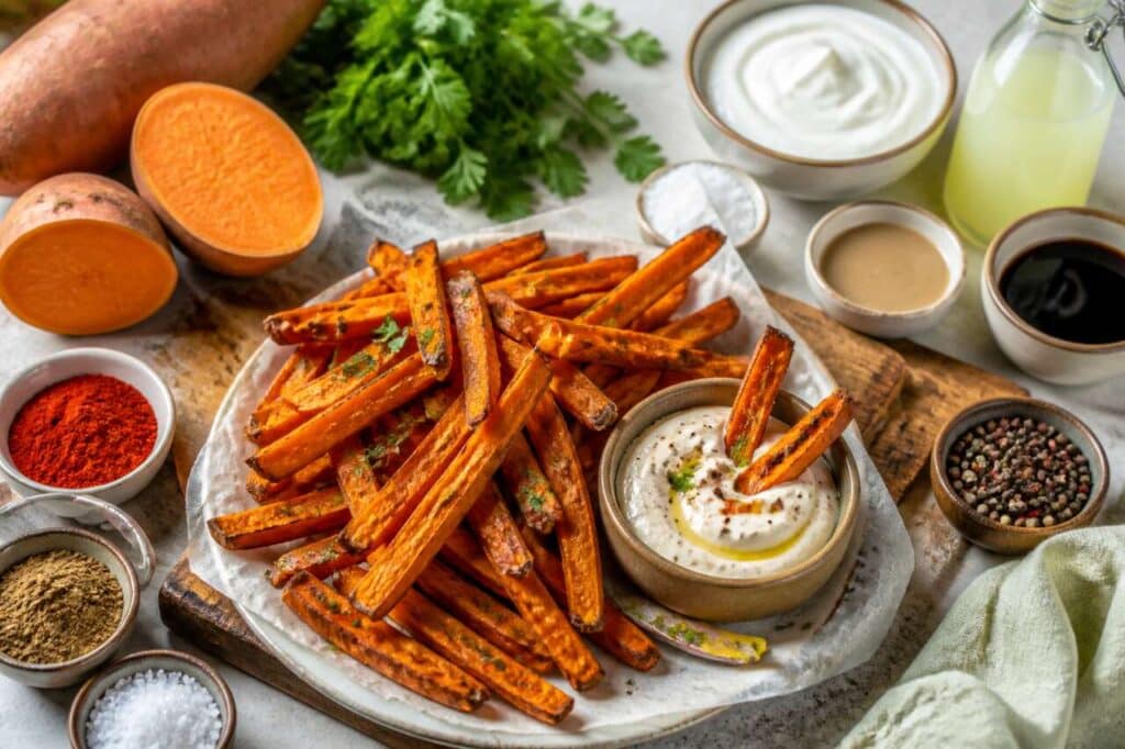Recette fitness : frites de patate douce à tremper