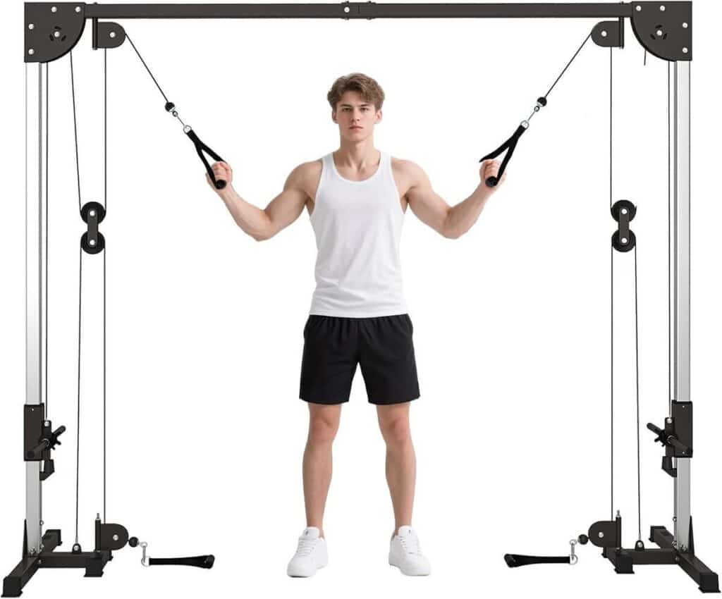 Test : station de musculation Sportnow avec double poulie et charge 2 x 50 kg