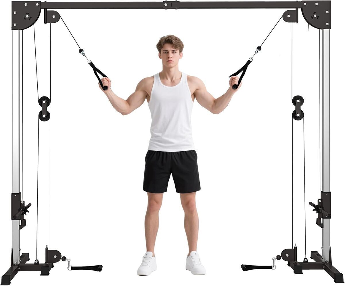 Test : station de musculation Sportnow avec double poulie et charge 2 x 50 kg
