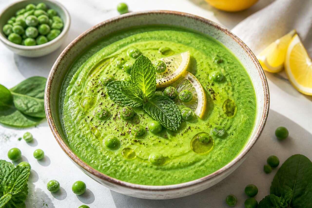 Gaspacho de petits pois et menthe : recette fraîche et estivale