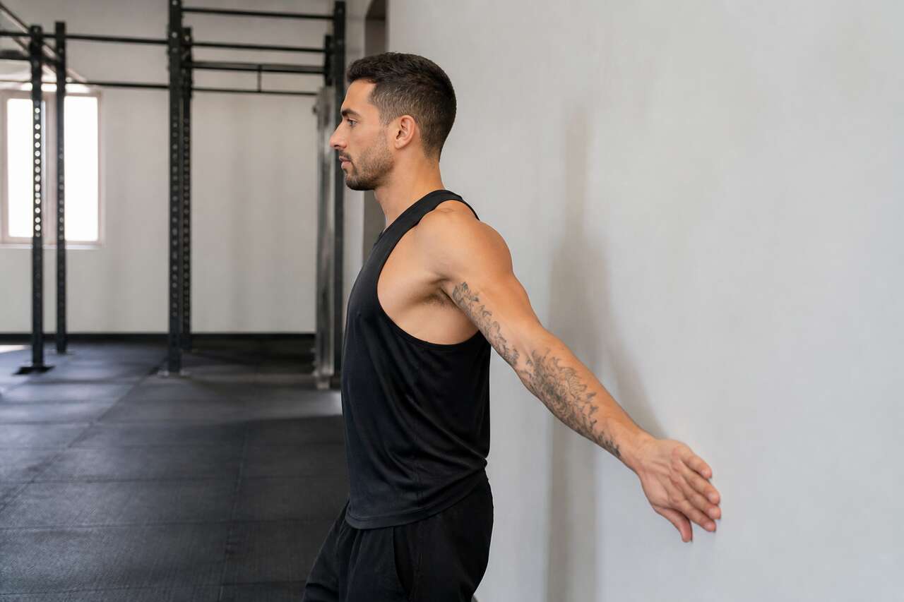 &eacute;tirement biceps au mur: l&rsquo;essentiel sans mat&eacute;riel