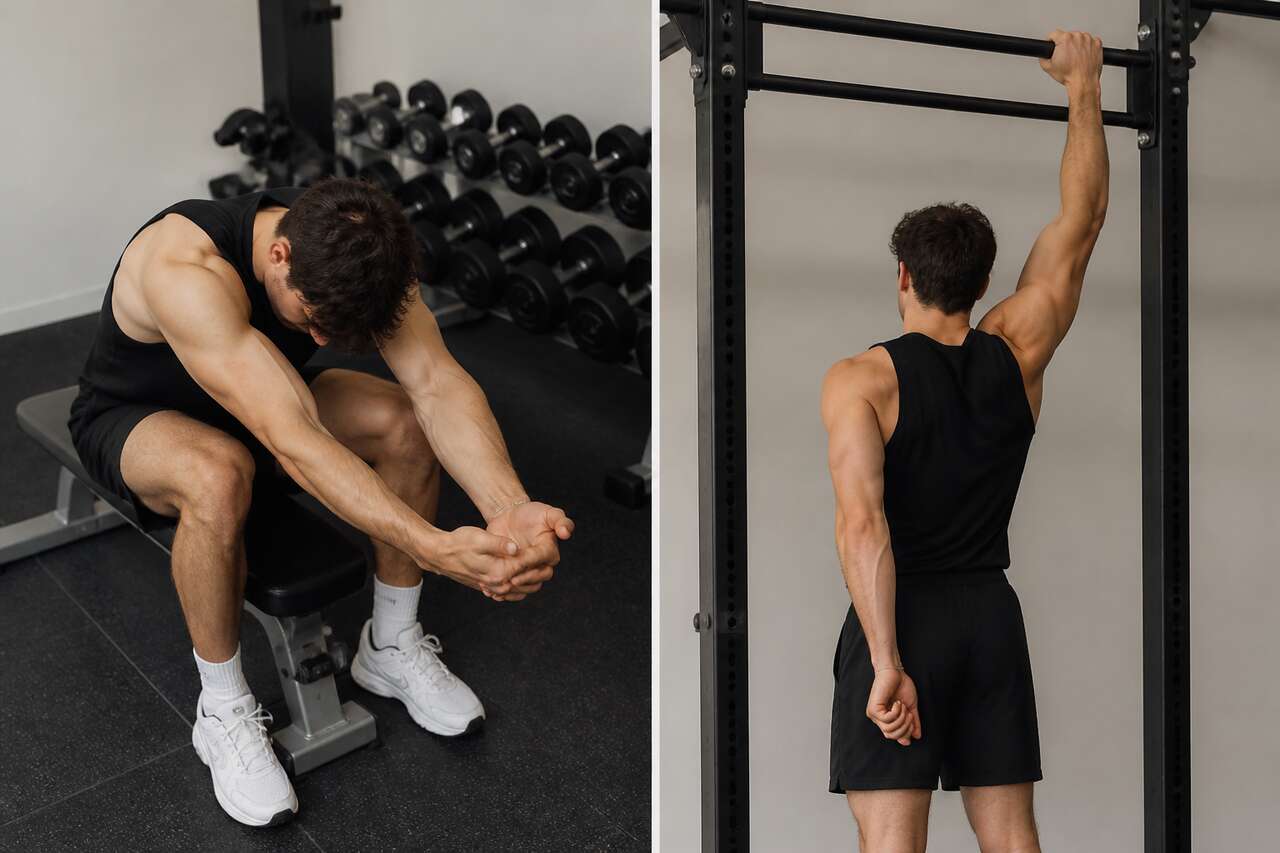 &eacute;tirement biceps sur banc ou barre fixe: angle contr&ocirc;l&eacute; pour la longue portion