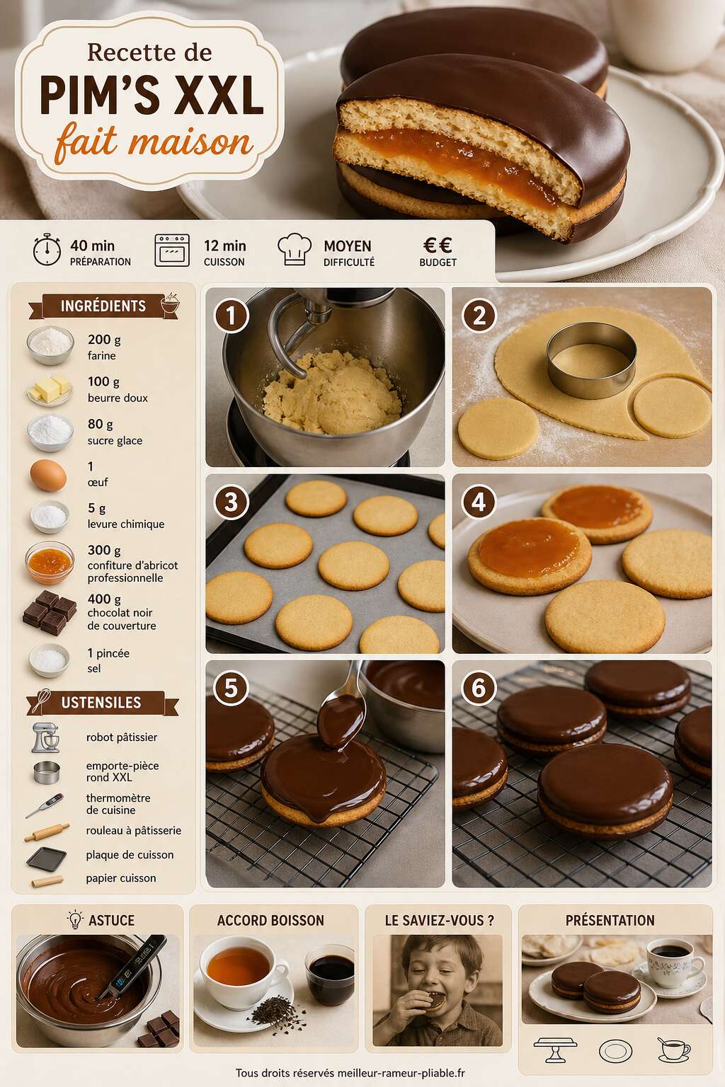 Fiche recette Recette de pim's XXL fait maison
