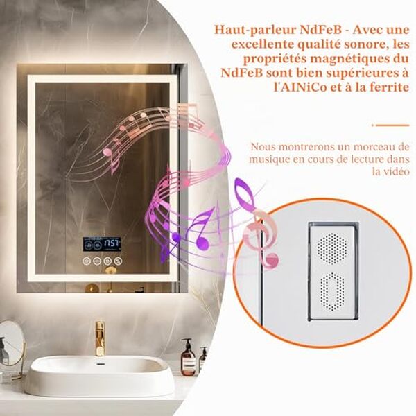 Découvrez notre avis détaillé sur le miroir lumineux connecté Luvodi 60x80 cm : lED Bluetooth, horloge intégrée et fonctionnalités innovantes pour votre salle de bain.