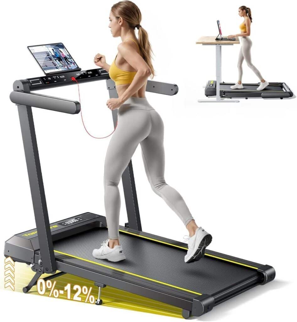 Test tapis de course pliable, vitesse 16 km/h, inclinaison 12%
